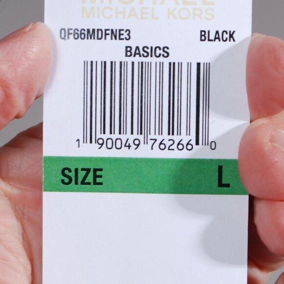 NWT Michael Kors Black Cotton Knit Fringed Turtleneck Sweater Size L - Picture 4 of 5